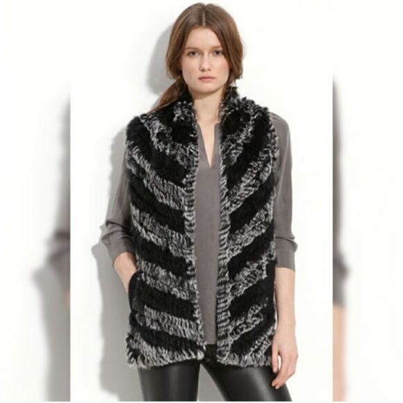 Marc by Marc Jacobs Rabbit Fur Vest OS - Picture 1 of 15